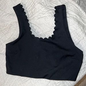 Zella scalloped black sports bra